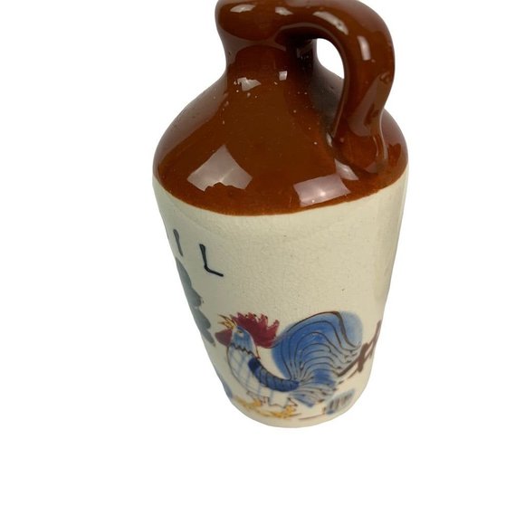 Set of Oil and Vinegar Crocks Cruets 4 3/4"h Rooster Country Theme - Picture 2 of 9